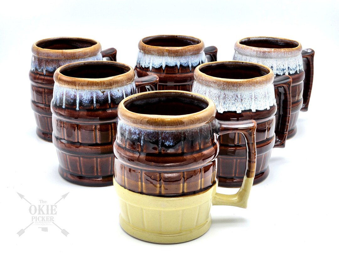 set-of-6-vintage-1960s-root-beer-barrel-mugs-with-foam-look-etsy