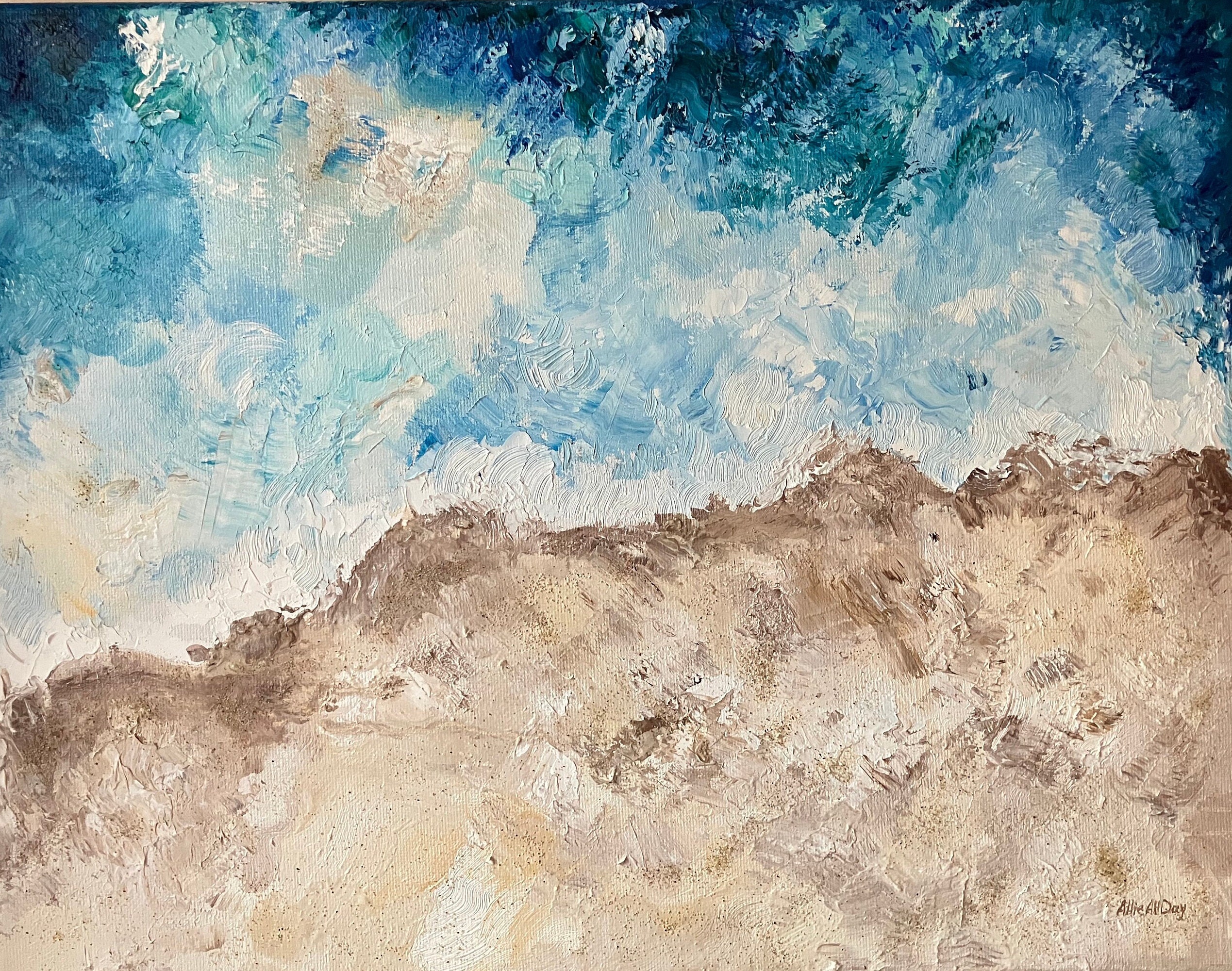 Sand And Sea - Original Oil Painting - AllieAllDay