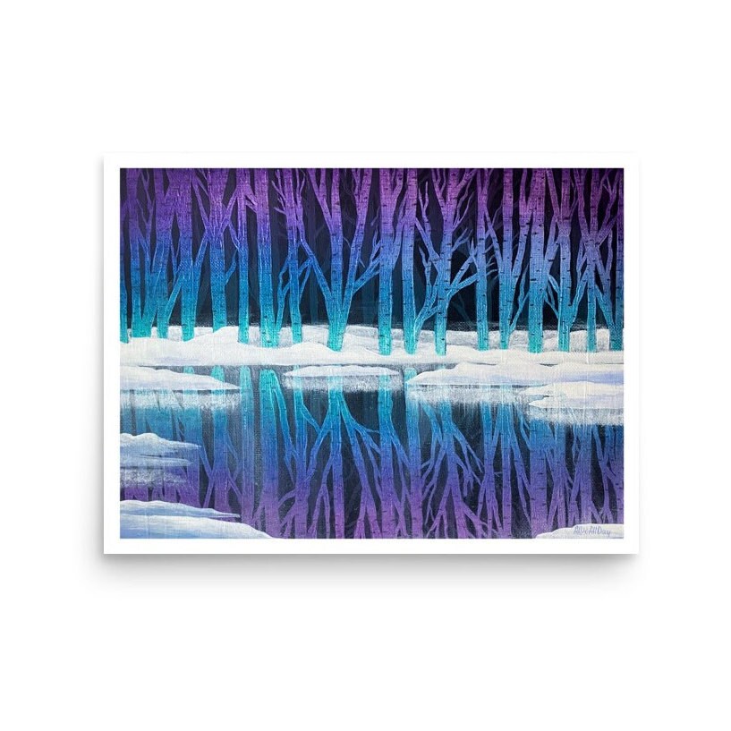 Winter Woods - Bob Ross Inspired Study - Art Print by AllieAllDay