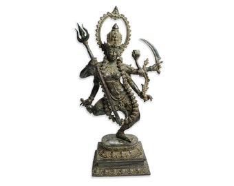 Mahakali 16.5 Inch (42 cm) , Hindu God figurine , Bronze Kali Statue, Goddess Kali Statue, Lord Parvati, Durga , Hindu goddess statue