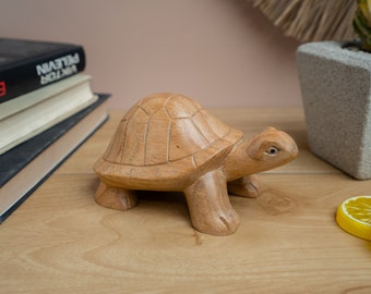 Turtle Wooden Carving 3.5 Inch / 8 cm, Turtle Wooden Carve, Turtle Statue, Turtle Carving, Home Decor, Animal Figurine, Animal Decor