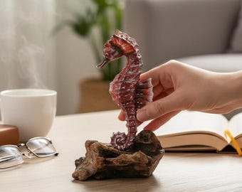 タツノオトシゴの木彫り 11.5インチ / 29 cm、タツノオトシゴの彫刻