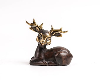 Deer Bronze Statue 2.5 Inch / 6 cm, Deer Figurine, Table Top, Animal Bronze, Home Decor, Room Decor, Living Room, Birtday Gift, Gift Idea