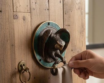 Bronze Owl Hook, Green Patina, Rustic Wall Decor