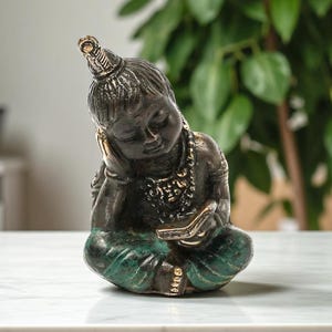Mini Krishna Statue 3 Inch / 7 cm, Krishna Figurine, Room Decor, Home Decor, Birthday Gift, Gift for Her, Gift for Him, Living Room