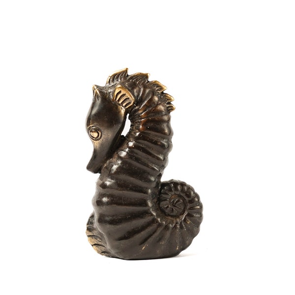 Seahorse Bronze 4 Inch / 10 cm, Seahorse Figurine, Seahorse Statue, New Home Decor, Living Room, Birthday Gift, Office Decor, Gift Idea