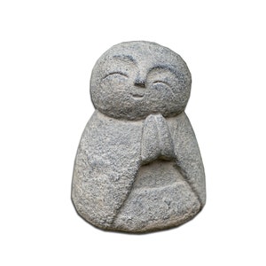 Jizo Buddha Concrete 5 inch / 12 cm, Praying Buddha Jizo, Japanese Jizo, Japanese Buddha, Buddhism, Handmade, Hand Carved, Garden Decor
