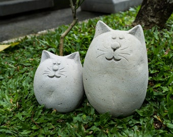 2 Sizes - Cat Stone Decoration, Cat Figurine, Hand Carving, Cat Sculpture, Cat Statue, House Decor, Garden Decor, Birthday Gift
