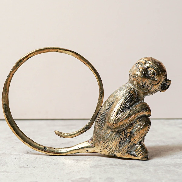 Monkey Bronze 3 Inch / 7 cm , Monkey Figurine, Monkey sculpture, Monkey brass, Monkey statue