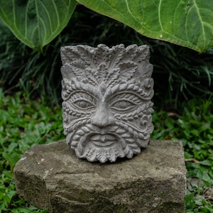 El hombre verde decoración de hormigón 6 pulgadas / 15,24 cm, Hombres del bosque, decoración de piedra, decoración de jardín