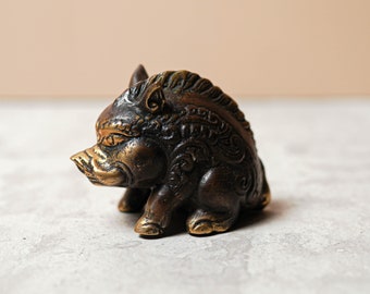 2 Color - Pig Bronze 2 Inch / 5 cm, Pig Brass, Pig Sculpture, Room Decor, House Decor, Garden Decor, Table Decor, House Warming, Gift