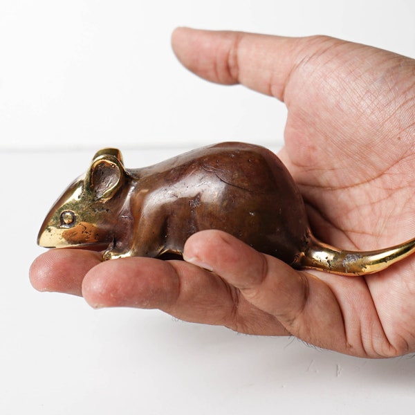 3 TAILLES - Souris bronze, mini souris, figurine de souris, souris en laiton, statue en bronze, figurine en bronze, figurine en laiton, décoration d'intérieur, cadeau