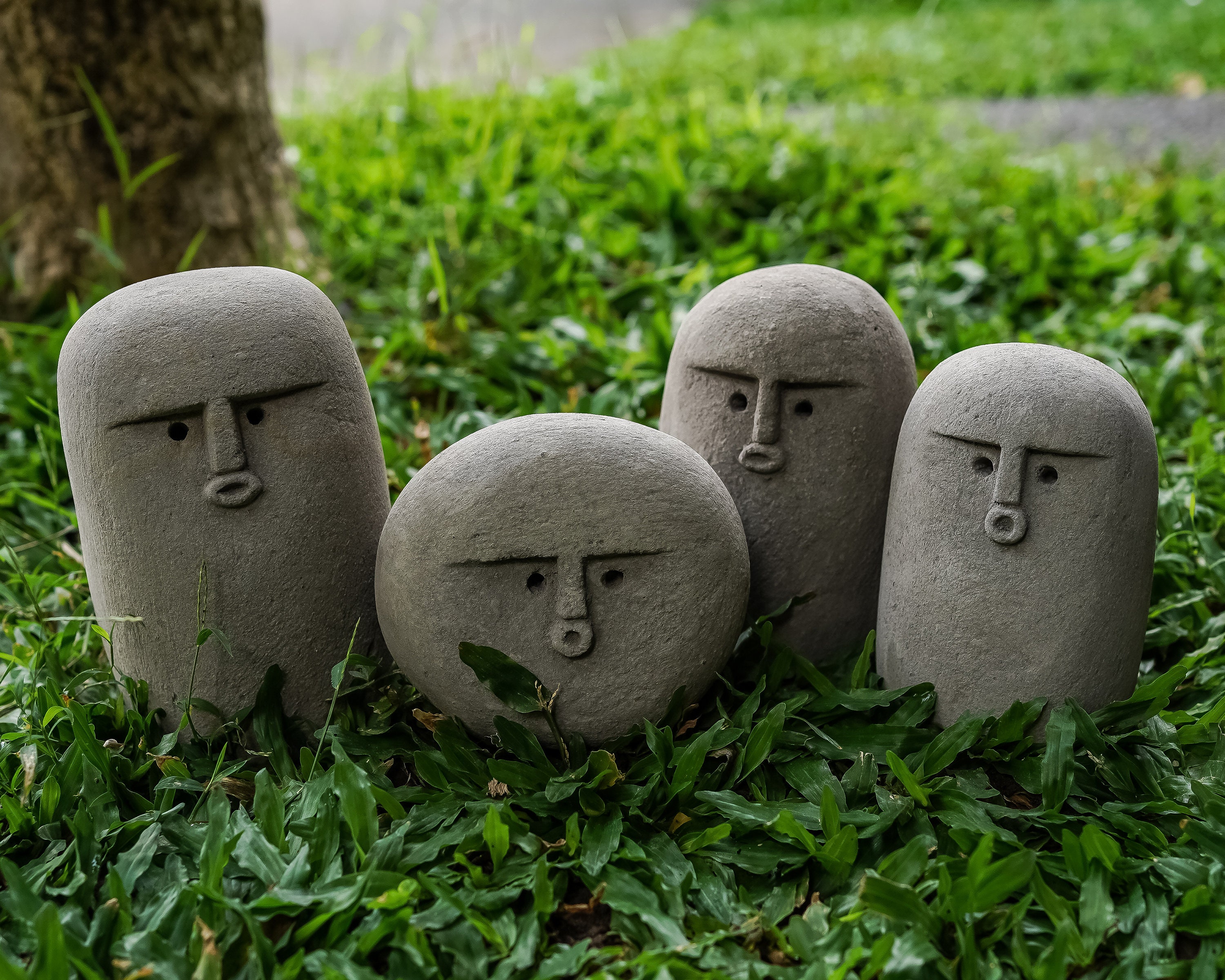 Funny Face Stone Stone Face Figurine Stone Carving Face Etsy