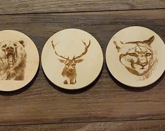 Set of 6 Laser Engraved Coasters