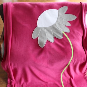 Fleece blanket flower pink/magenta, cuddly blanket, children&#39;s blanket, girls blanket, fleece blanket pink, blanket with flower, fleece blanket with application