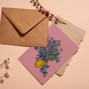 Carte postale illustrée - papier de qualité - Iris