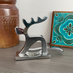 Wonderful Vintage Chrome Reindeer Nutcrackers, Festival Fun Nutcrackers