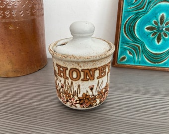 Olla de miel estilo cabaña de cerámica hecha a mano, cocina de granja