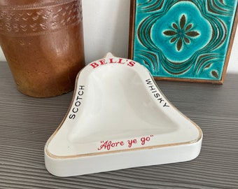 Vintage Bells Scotch Whisky Ashtray, Wade Advertising Ashtray, Barware,