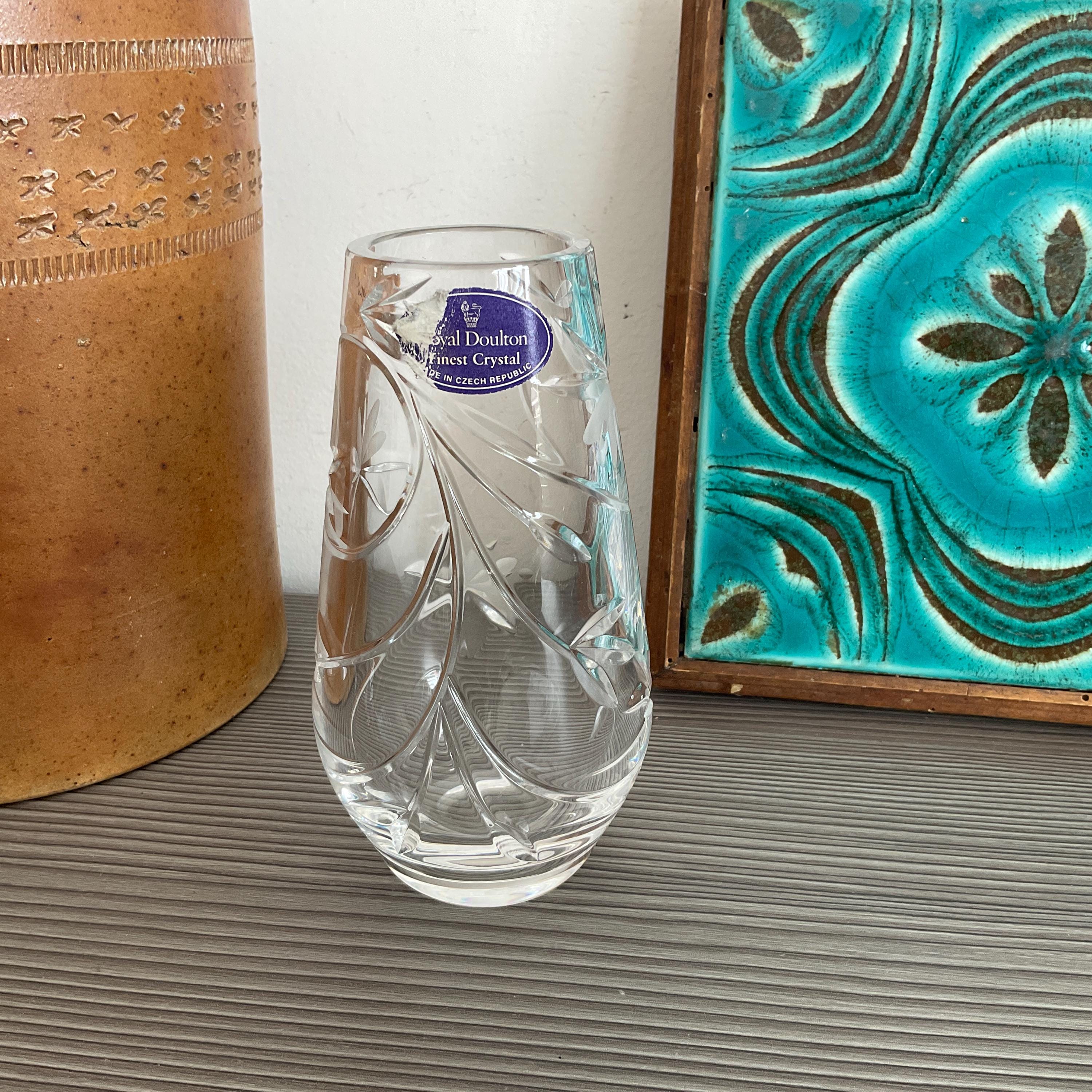 Royal Doulton Cut Glass Vase - Etsy