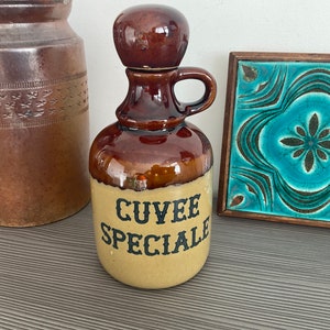 French Vintage Wine Bottle ‘CUVÉE SPECIALE’ Ceramic Decanter with Cork Stopper