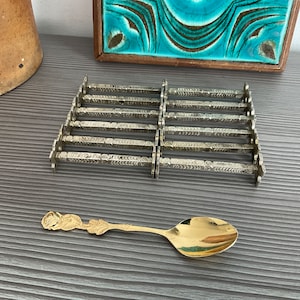 Vintage Metal Cutlery Rests, Silver Metal  Rests, Tableware, Utensil rests,