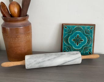 Rolo de massa pesado de mármore, laminador de massa, utensílio de cozinha