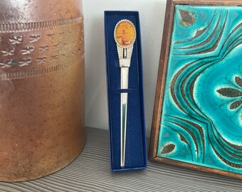 Vintage Verzilverde Briefopener met Mary Rose Cameo, Boxed