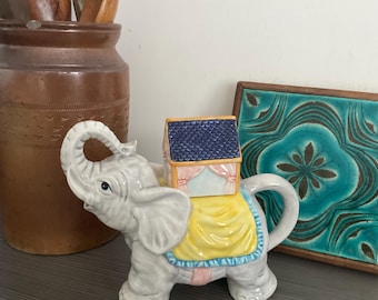 Vintage Novelty Elephant Teapot Leonardo Design, Hand Painted, Collectable Teapot