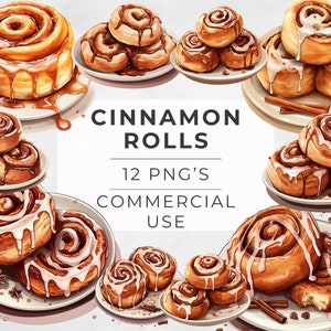 Rollos de canela (12 PNG transparentes, uso comercial)