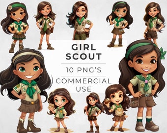 Girl Scout Clipart: Brownie & Daisy Troop PNG Graphics (Commercial Use)
