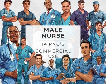 Pfleger Illustration: Krankenschwester Grafik, transparente PNG (digitaler Download)