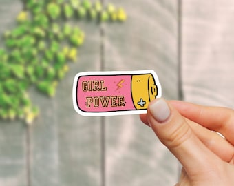 Girl Power Sticker für Handyhülle, Aufkleber für Laptop, niedliche Aufkleber für Wasserflasche, feministische Aufkleber für Kindle