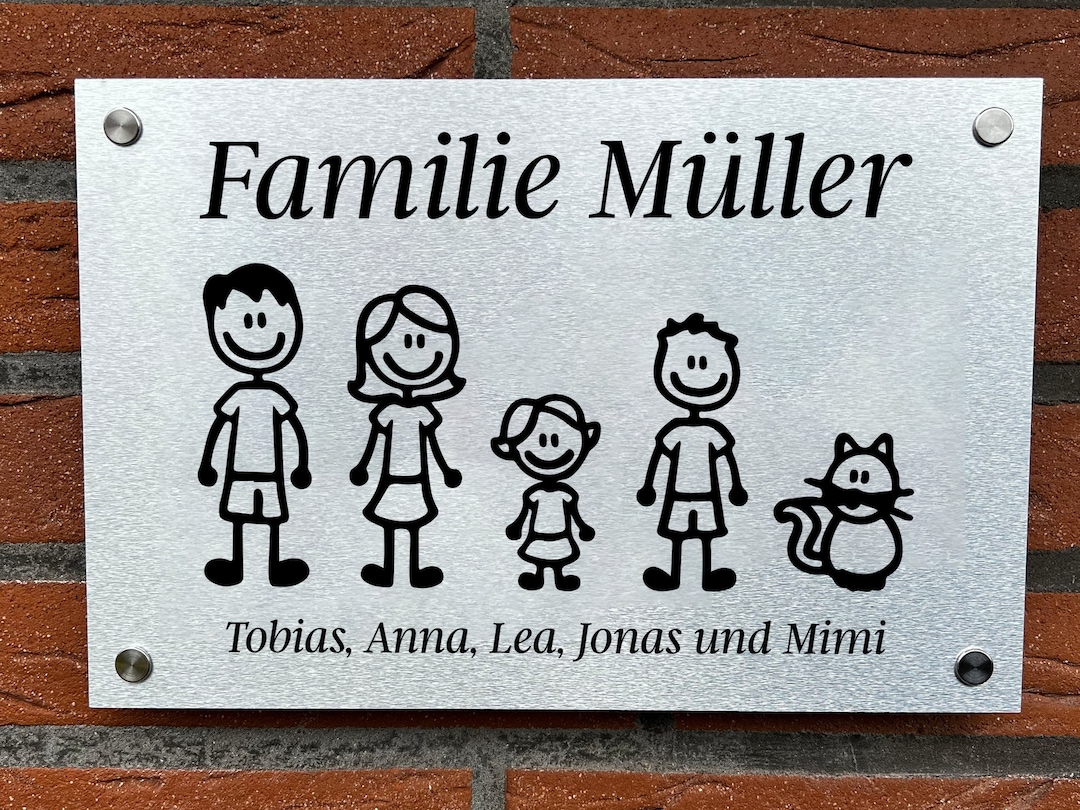 Personalisiertes Familienschild Aus Aluverbund Hochwertiges Etsy
