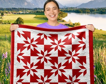 Small Hunter Star Wall Quilt PDF Pattern With Video Tutorial || 40x40 Inches