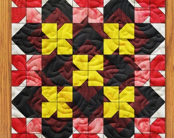 Diamond Flies Quilt Block PDF Pattern With Video Tutorial || 16, 18, 20, 22, and 24 Inch Size Versions Included