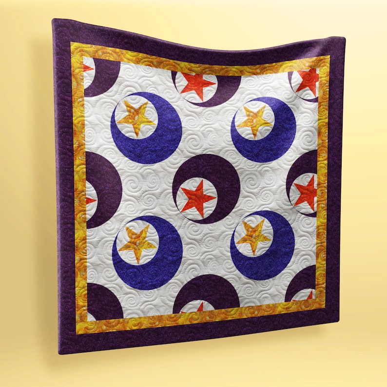 Sailor Moon Wall Quilt PDF Pattern With Video Tutorial 40x40 Inches Etsy
