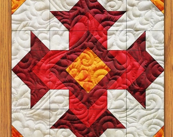 Cross Eye Flowers Quilt Block PDF Pattern With Video Tutorial || 6, 8, 10, 12, and 14 Inch Size Versions Included