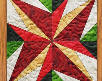Glowing Mistletoe Quilt Block PDF Pattern With Video Tutorial || 6, 8, 10, 12, and 14 Inch Size Versions Included