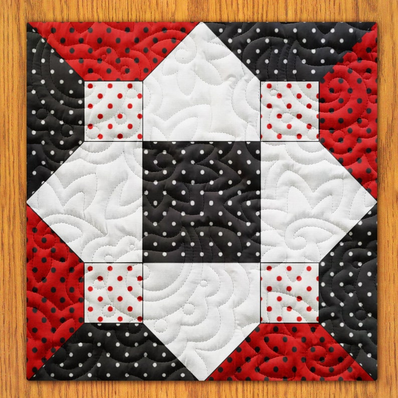 Marquise Crosses Quilt Block PDF Pattern With Video Tutorial 6, 8, 10