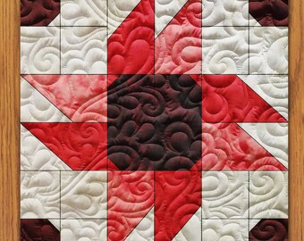 Sunny Flower Quilt Block PDF Pattern With Video Tutorial || 16, 18, 20, 22, and 24 Inch Size Versions Included