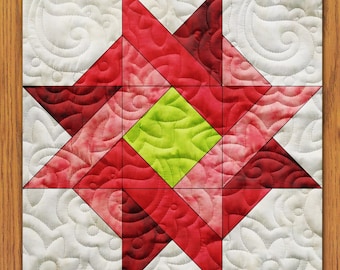 Cubed Whirls Quilt Block PDF Pattern With Video Tutorial || 16, 18, 20, 22, and 24 Inch Size Versions Included