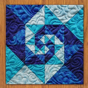 Whirlwind Waves Quilt Block PDF Pattern With Video Tutorial || 6, 8, 10, 12, and 14 Inch Size Versions Included