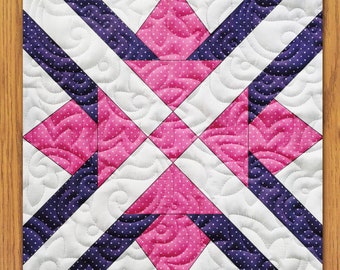 Ribbon Laces Quilt Block PDF Pattern With Video Tutorial || 16, 18, 20, 22, and 24 Inch Size Versions Included