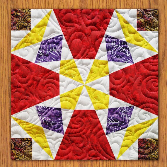 Kaleidoscope Quilt Block PDF Pattern With Video Tutorial Etsy