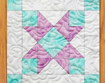 Pastel Village Quilt Block PDF Pattern With Video Tutorial || 16, 18, 20, 22, and 24 Inch Size Versions Included