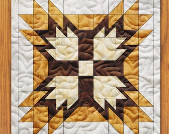 Triple Bear Paw Quilt Block PDF Pattern With Video Tutorial || 16, 18, 20, 22, and 24 Inch Size Versions Included