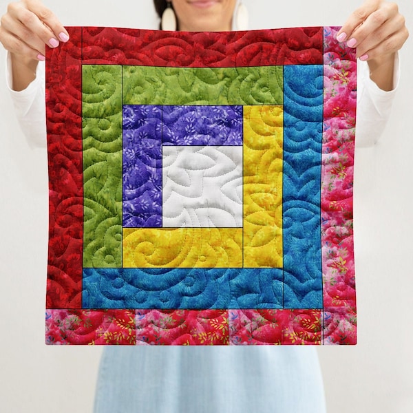 Log Cabin Maze Quilt Block PDF Pattern With Video Tutorial || 16, 18, 20, 22, and 24 Inch Size Versions Included