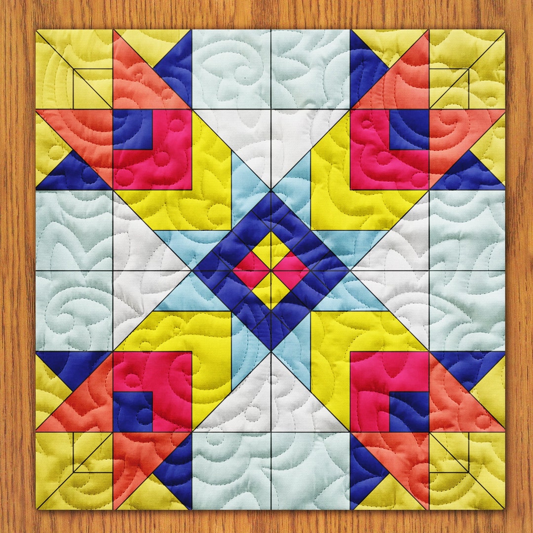 Linking Boxes Quilt Block PDF Pattern With Video Tutorial || 16, 18, 20 ...