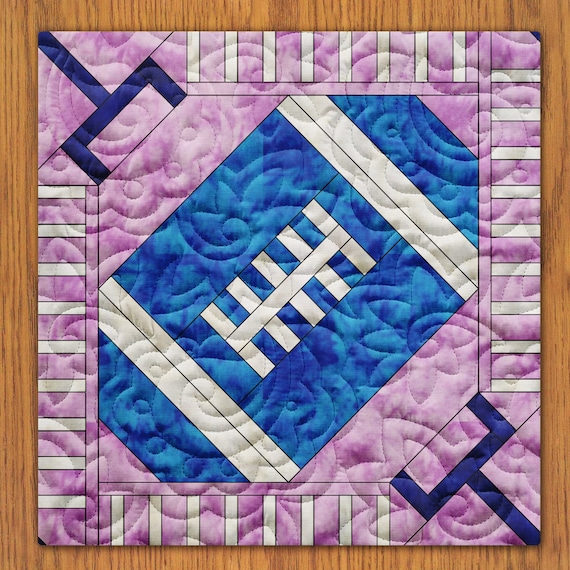 American Football Quilt Block PDF Pattern With Video Tutorial Etsy